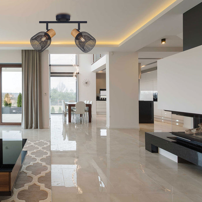 SPOT 2XE27 BLACK VIVALUX BRIA