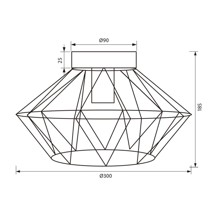 CEILING LAMP E27 BLACK VIVALUX FRODO