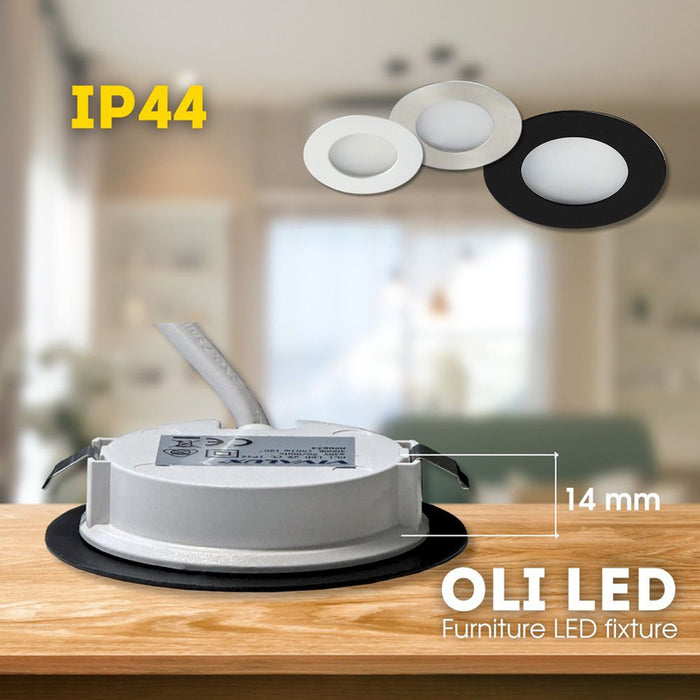 LED MOON FOR BUILT-IN 2W 4000K 150LM IP44 NICKEL MAT VIVALUX OLI