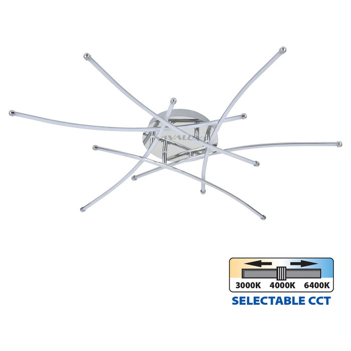 LED CEILING LAMP 40W 3000-6400K 3035LM 80CM CHROME VIVALUX ANETA
