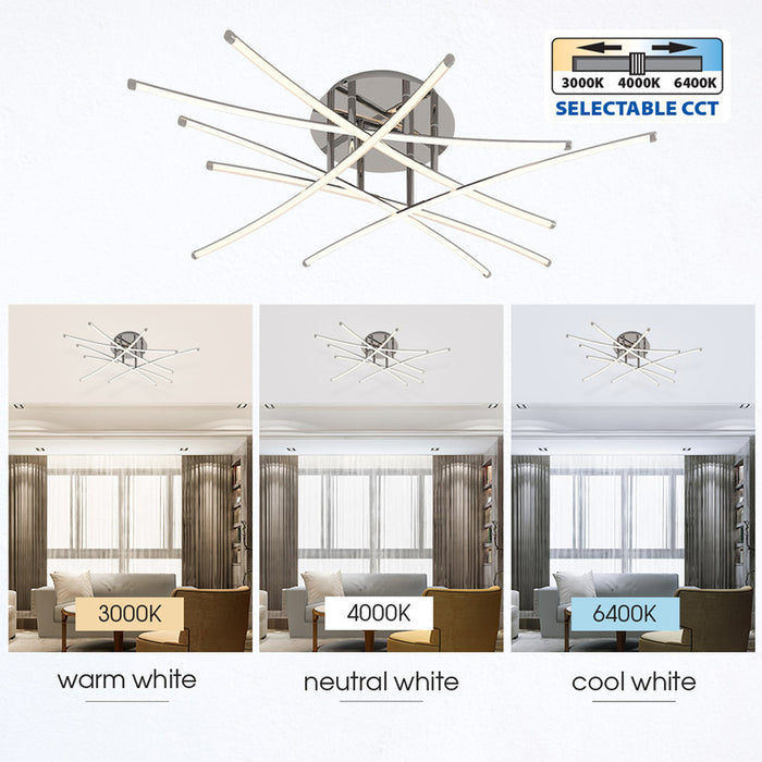 LED CEILING LAMP 40W 3000-6400K 3035LM 80CM CHROME VIVALUX ANETA