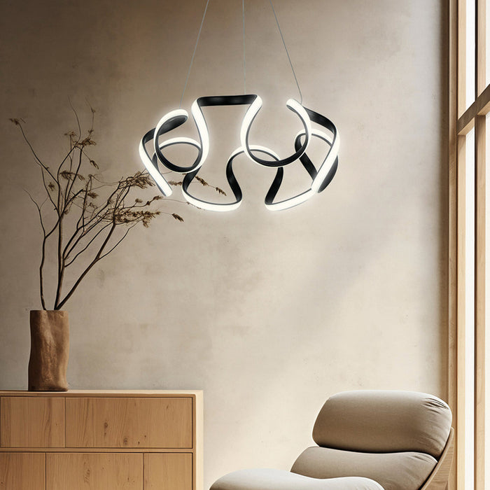 LED CHANDELIER 54W 3000-6000K 3254LM BLACK VIVALUX MEANDRA-P