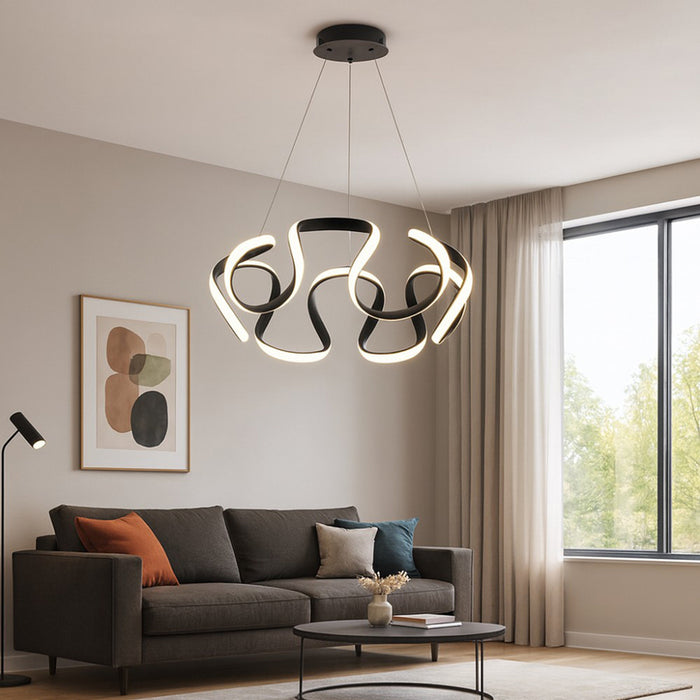 LED CHANDELIER 54W 3000-6000K 3254LM BLACK VIVALUX MEANDRA-P