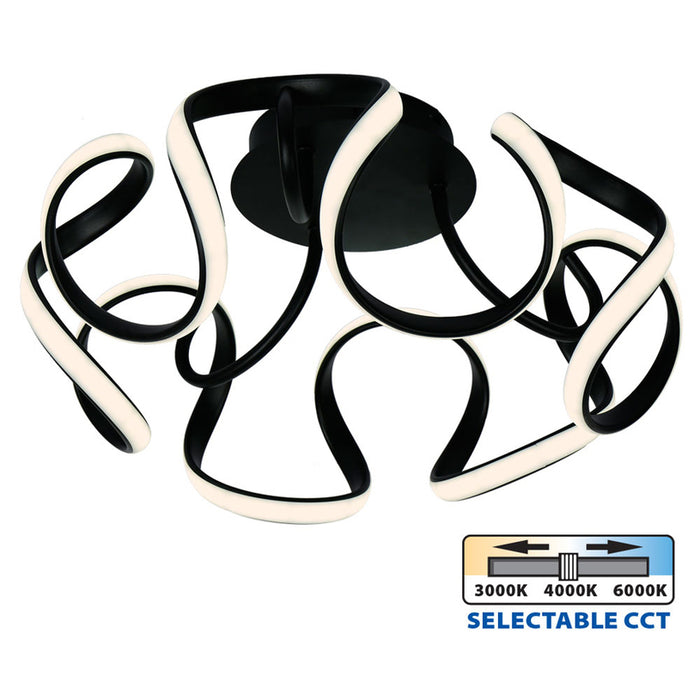 LED CEILING LAMP 54W 3000-6000K 3254LM BLACK VIVALUX MEANDRA-C
