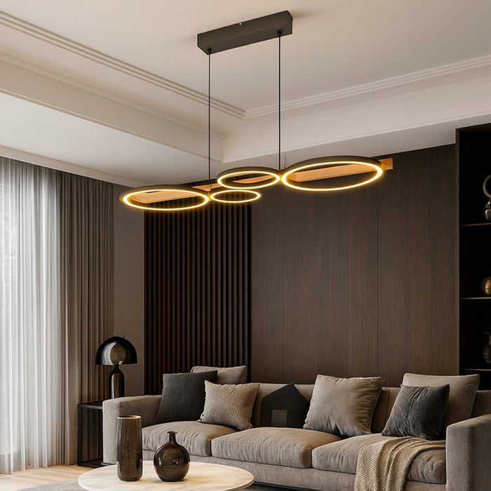 LED CHANDELIER 38W 3000-6400K 1529LM BLACK/WOOD VIVALUX MATTEO-P