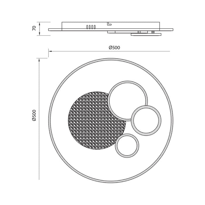 LED CEILING LAMP 64W 3000-6000K 3679LM 50CM VIVALUX ALIS