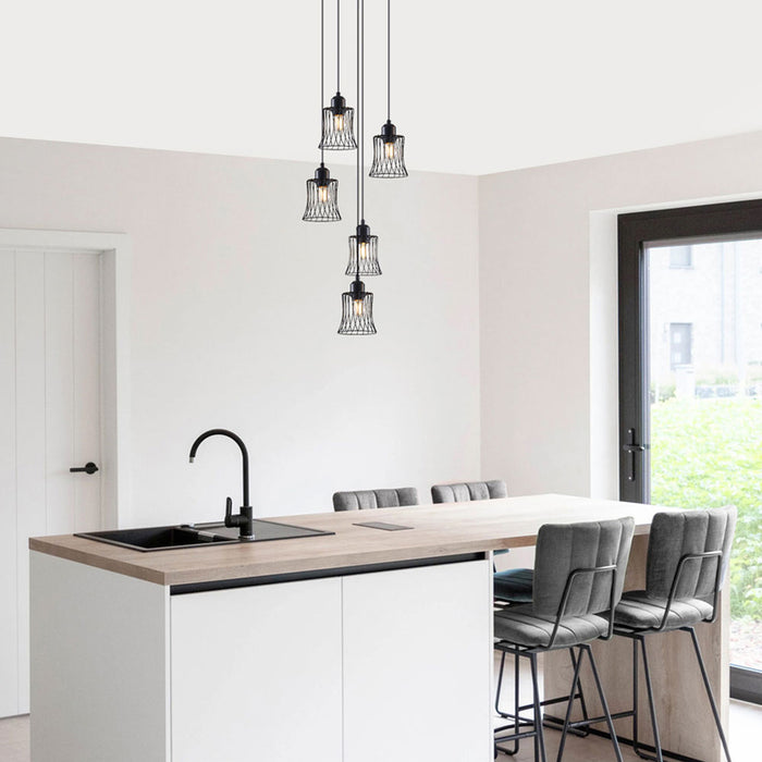 CHANDELIER 5XE27 BLACK VIVALUX AVA