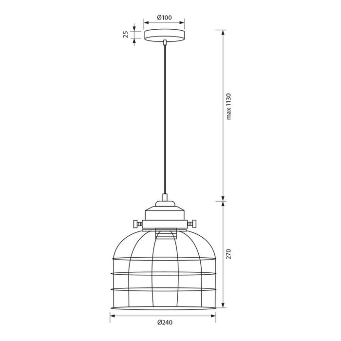 CHANDELIER E27 24CM BLACK VIVALUX BERNARD-W