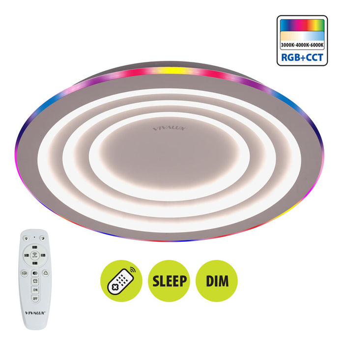 LED RGB CEILING LIGHT 80W 3000-6000K 4635LM 48CM WHITE DU VIVALUX DALIA