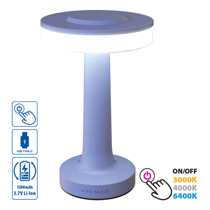 LED DESK LAMP 2W 3000-6400K 100LM BLUE VIVALUX JULIE