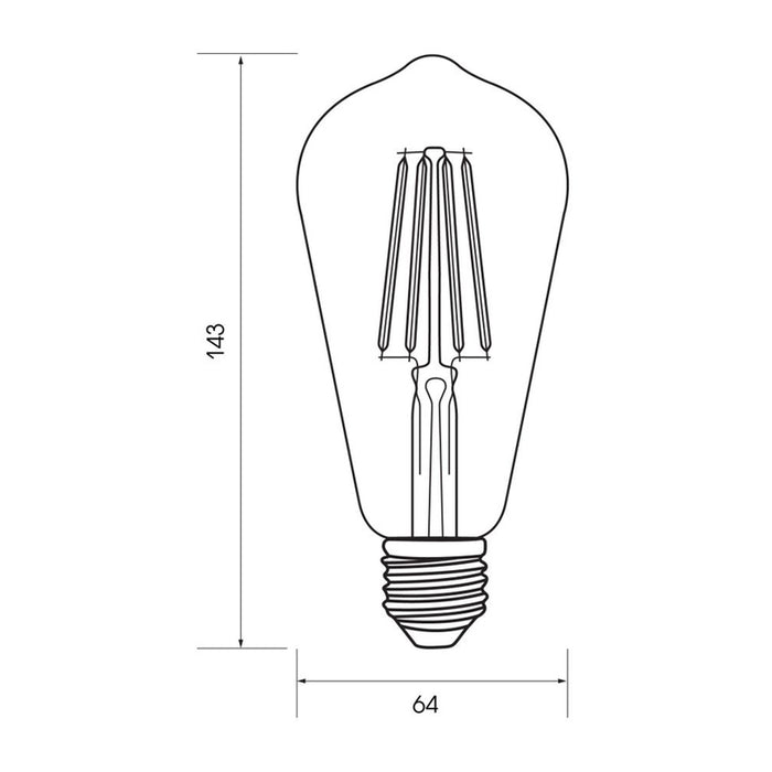 LED BULB E27 8W 1055LM 4000K FILAMENT VIVALUX