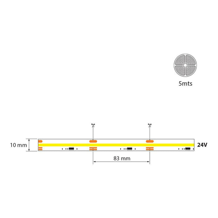 LED STRIP COB 50W 5M 4000K 360/1 VIVALUX BRIX