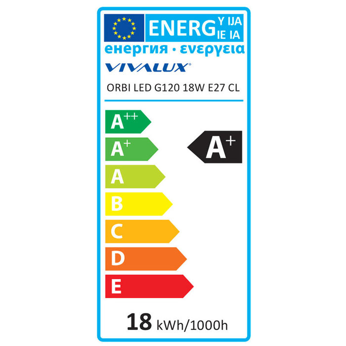 LED BULB E27 18W 1500LM 4000K G120 VIVALUX ORBI