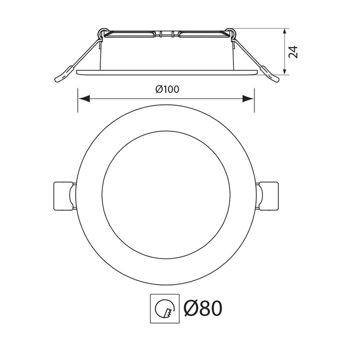 LED MOON Ø100 5W 230V 4000K 480LM 25,000H VIVALUX