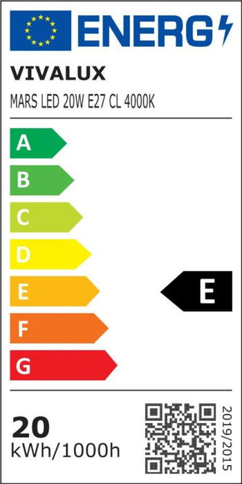LED LAMP 20W 85LM/W E27 230V 4000K