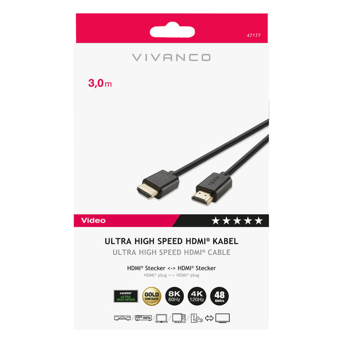 Cable VIVANCO HDMI 47177 3M 8K
