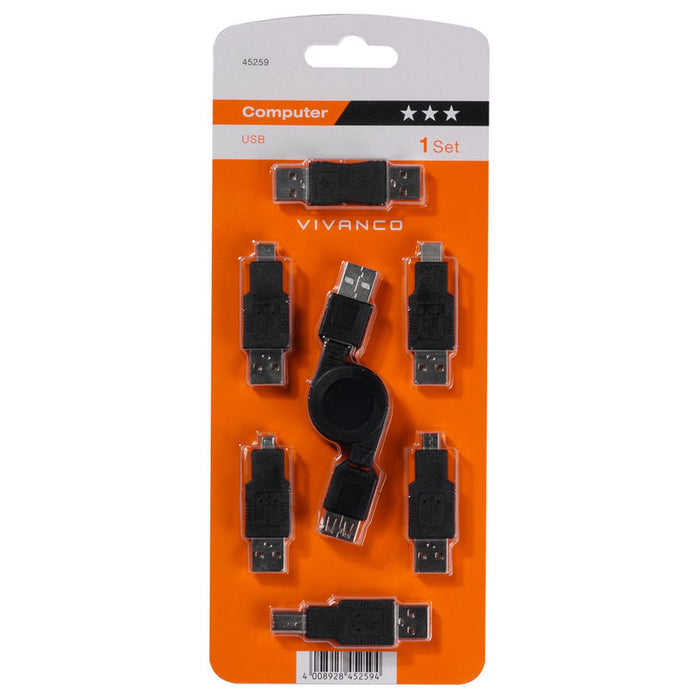 SET OF 6 USB ADAPTERS VIVANCO 45259*