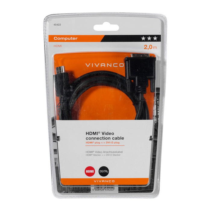 Cable VIVANCO HDMI<->DVI-D 2 m 45422