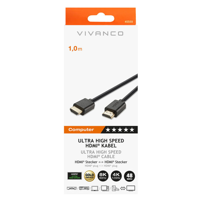 Cable VIVANCO HDMI ULTRA HD 8K 1 m 45550