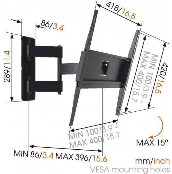 TV STAND VOGELS MA3040 BLACK