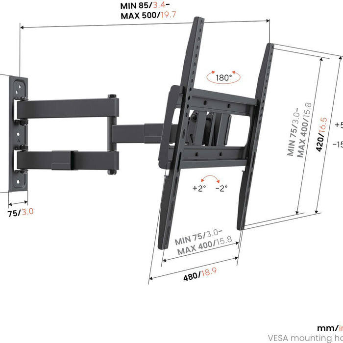 TV Stand VOGELS UP 4043 BLACK