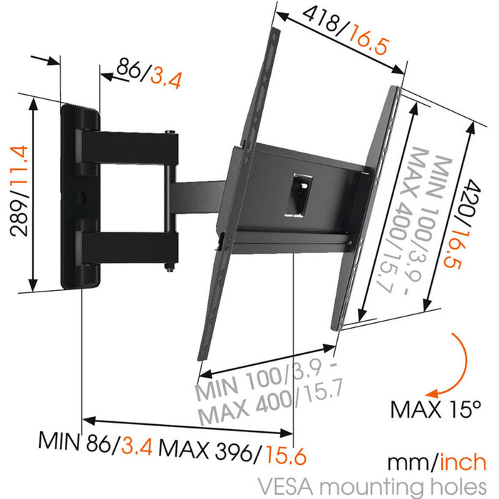 TV STAND VOGELS MA3040 BLACK
