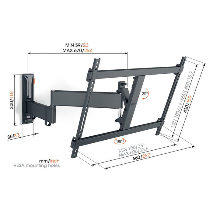 TV Stand VOGELS TVM 3643 COMFORT BLACK