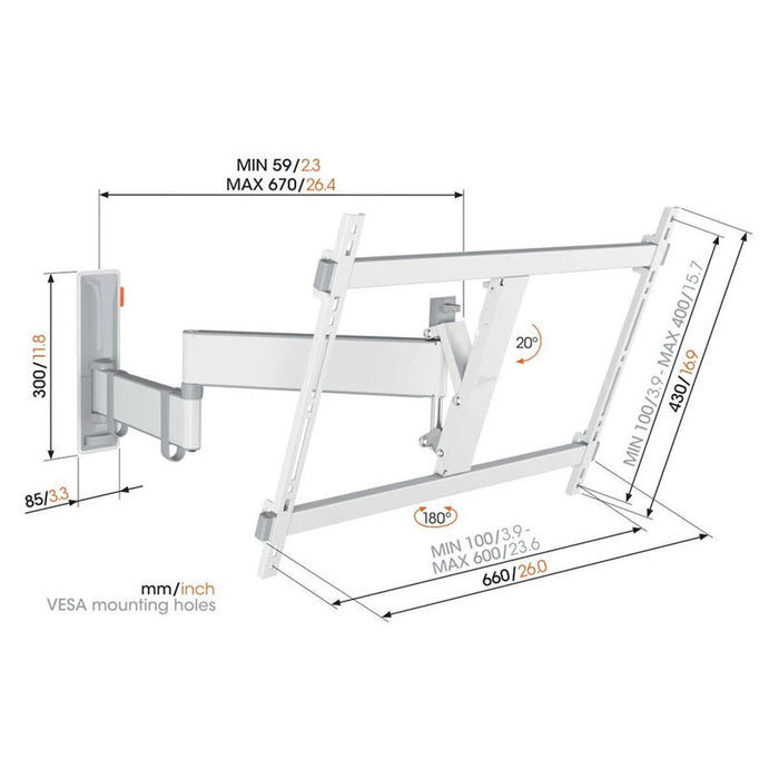 TV Stand VOGELS TVM 3643W COMFORT WHITE