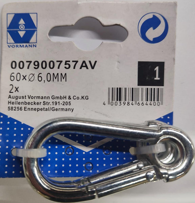 CARABIN POZIN WITH RING VRN 6MM 60X6 2PCS