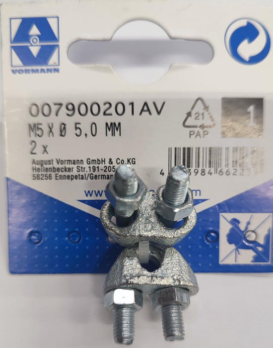 CABLE CLAMP POTSIN VRN 5MM M5 2PCS