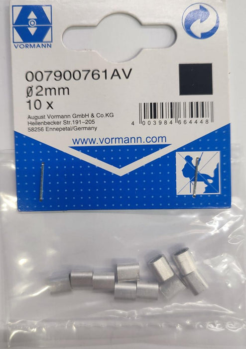CABLE CLIP ALUM VRN 2MM 7/4.5 10PCS