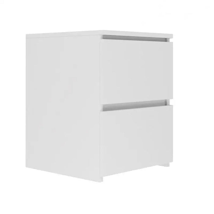 W2 bedside table 2 drawers White matt - Bedside tables made of furniture boardSZN-PME<<<Bedside tablesSZN<<<ActionPL