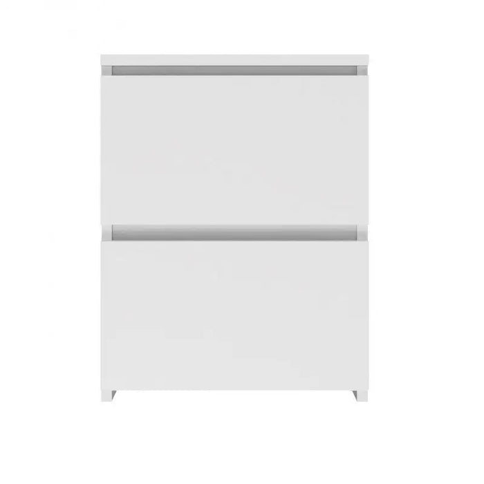 W2 bedside table 2 drawers White matt - Bedside tables made of furniture boardSZN-PME<<<Bedside tablesSZN<<<ActionPL