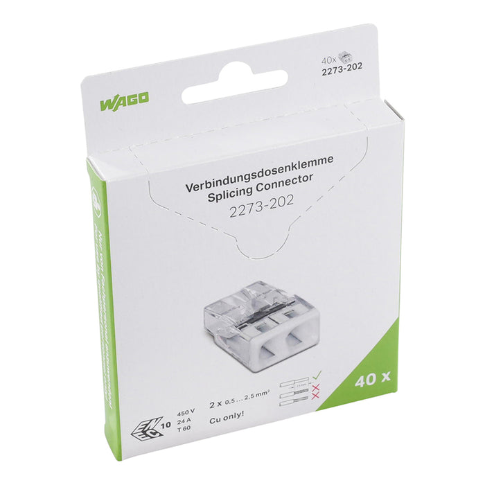 QUICK CONNECT CABLE CLAMP 40 PCS 2X0.5-2.5MM2 WAGO