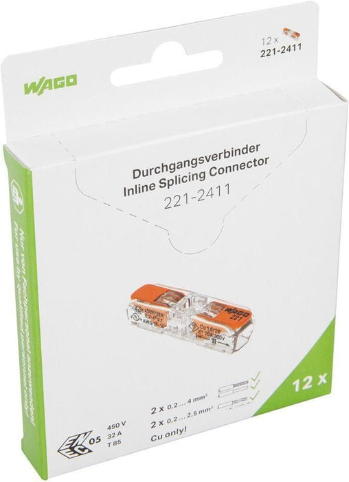 QUICK CONNECT CABLE CLAMP 12 PCS 2X0.2-4MM2 WAGO