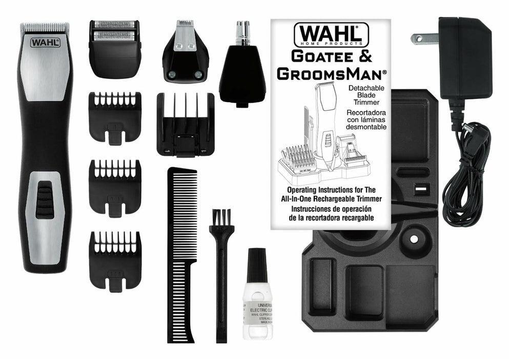 Wahl GroomsMan Pro Battery Black, Stainless steel