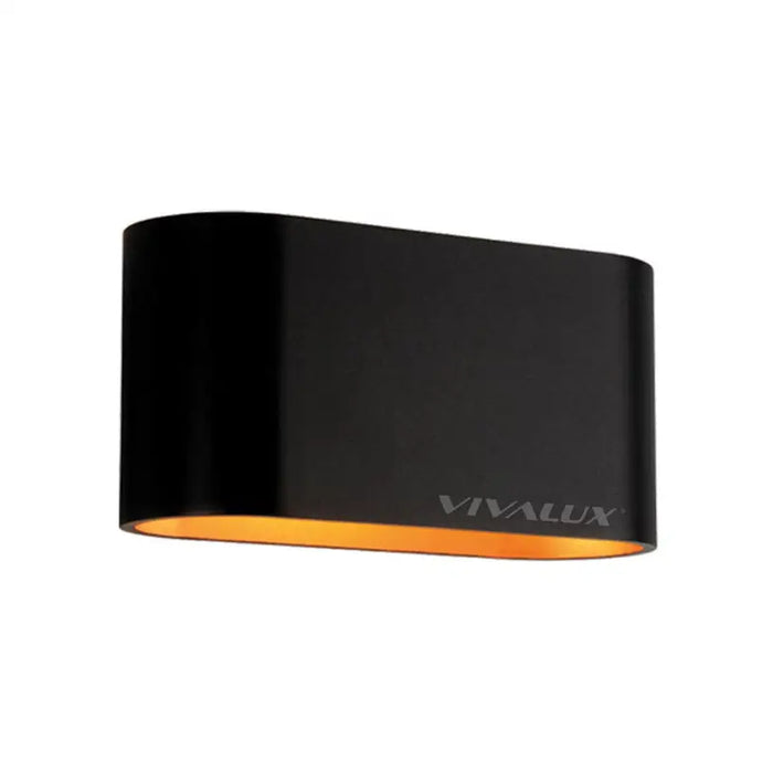 WALL APPLIQUE OVAL BLACK/GOLD VIVALUX ADEL - Аплици<<<Вътрешно осветление<<<Мебели и