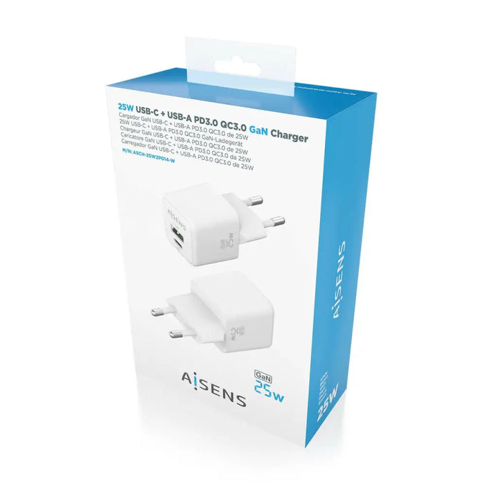 Wall Charger Aisens ASCH-25W2P014-W White 25 W (1 Unit) - Електроника Телефони и таблети<<<Компютри|