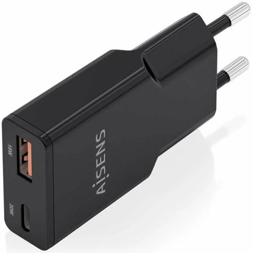 Wall Charger Aisens ASCH-30W2P047-BK Black 30 W - Електроника Телефони и таблети<<<Компютри| Електроника<<<BigBuy&&&USB