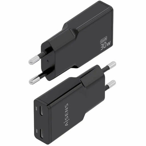 Wall Charger Aisens ASCH-30W2P049-BK Black 30 W - USB зарядни и кабели<<<Електроника Телефони и таблети<<<Компютри|
