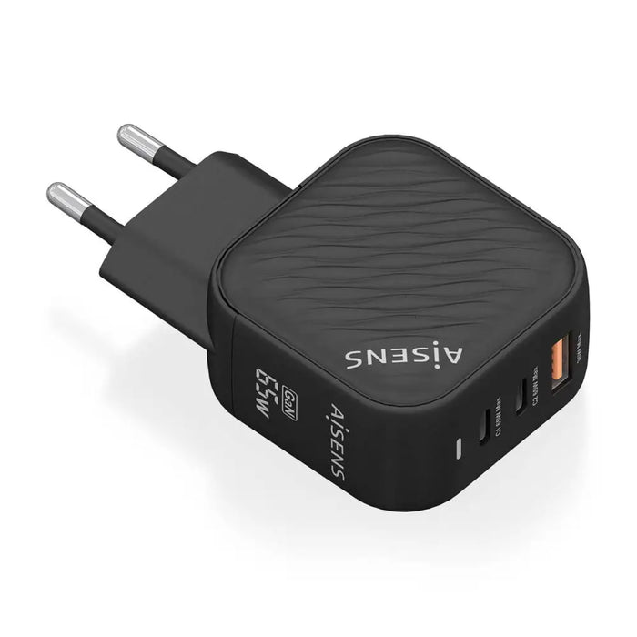 Wall Charger Aisens ASCH-65W3P027-BK Black 65 W (1 Unit) - Електроника Телефони и таблети<<<Компютри|