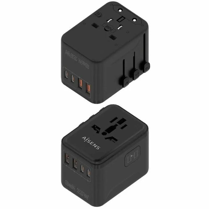 Wall Charger Aisens ASPS-2A2C08-BK 25 W Black - Електроника Телефони и таблети<<<Компютри| Електроника<<<BigBuy&&&USB