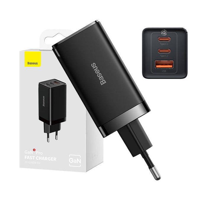 Wall charger Baseus GaN5 Pro 2xUSB-C + USB 65W (black) - mains chargers<<<Chargers<<<GSM Accessories<<<InnproXML&&&Cell