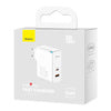 Wall charger Baseus GaN5 Pro USB-C + USB 100W + 1m cable (white) - mains chargers<<<Chargers<<<GSM