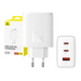 Wall charger Baseus OS-Cube Pro 2xUSB-C + USB 65W (white) - mains chargers<<<Chargers<<<GSM