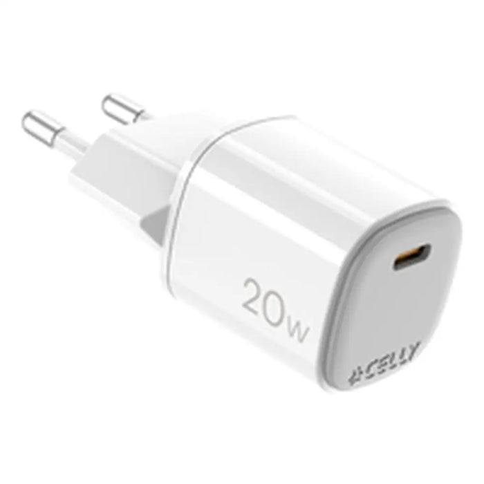 Wall Charger Celly UPTC1USBC20WWH White - Електроника Телефони и таблети<<<Компютри| Електроника<<<BigBuy&&&USB зарядни
