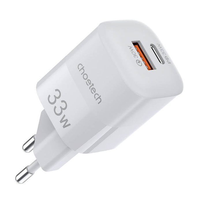 Wall Charger Choetech 33W PD5006 A + C dual port (white) - mains chargers<<<Chargers<<<GSM