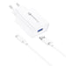 Wall Charger Foneng EU13 18W + USB to Micro USB Cable 3A (White) - mains chargers<<<Chargers<<<GSM