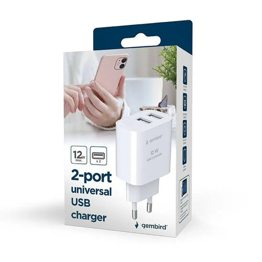 Wall Charger GEMBIRD TA-UC-2A12-01-BK White - USB зарядни и кабели<<<Електроника Телефони и таблети<<<Компютри|