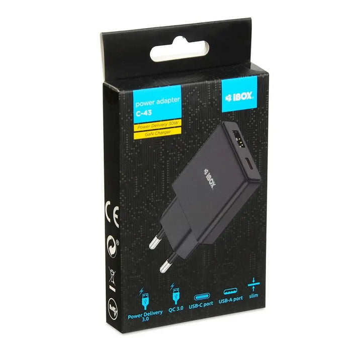 Wall Charger Ibox ILUC43B Black 30 W (1 Unit) - USB зарядни и кабели<<<Електроника Телефони и таблети<<<Компютри|